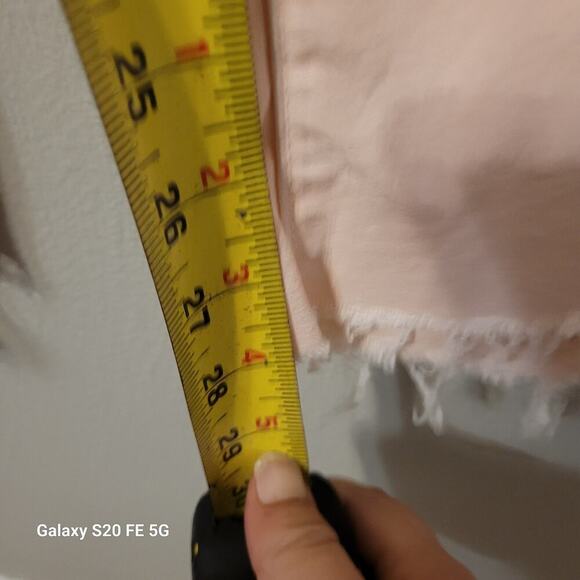 Mother Womens High Waisted Looker Ankle Fray Jeans Size 25 Pink Distressed - Picture 9 of 12